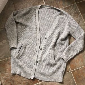 Free People oversized gray wool sweater size XS